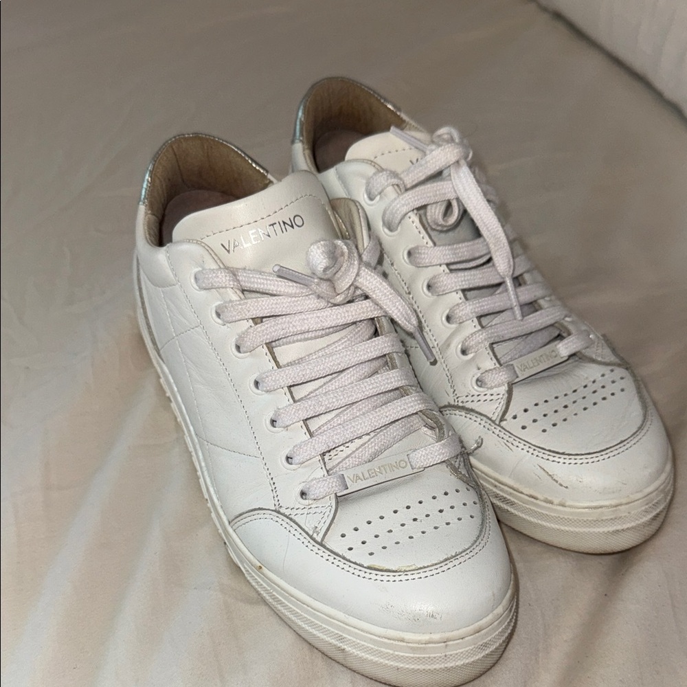 Valentino Off-White Leather Sneakers